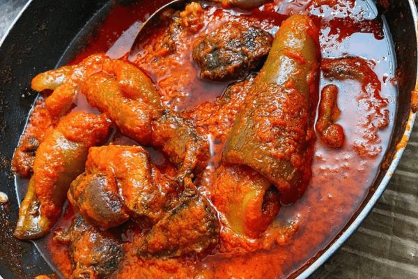 Fried Beef and Ponmo Stew
