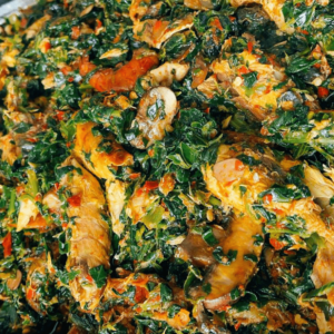 EFORIRO with Shredded Mackerel Fish and Dry Crayfish/Shrimp