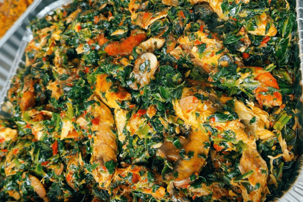 EFORIRO with Shredded Mackerel Fish and Dry Crayfish/Shrimp