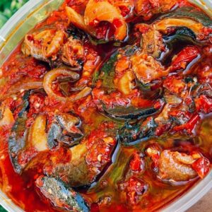 RICE SAUCE (with Snail and Ponmo Ijebu)