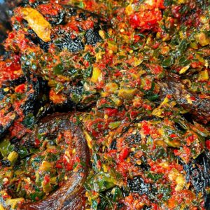Eforiro with SMOKED CAT FISH and EJA KIKA (customized)