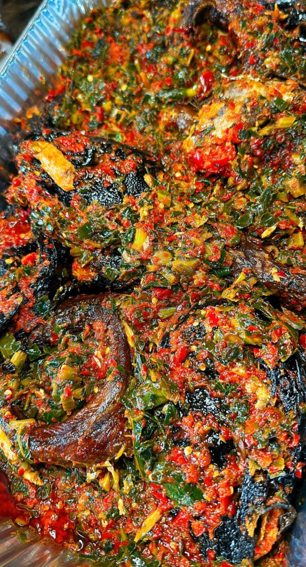 Eforiro with SMOKED CAT FISH and EJA KIKA (customized)